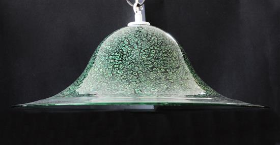 A 20th century Italian glass dome shape light fitting, W.22.5in.